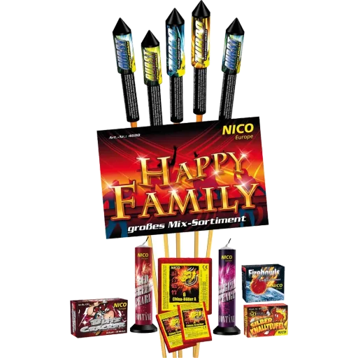 Happy Family, Mix-Sortiment — Raketen — von NICO — Silvester-Feuerwerk kaufen bei stopine