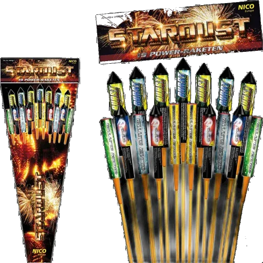 Stardust, 19er-Raketensortiment — Raketen — von NICO — Silvester-Feuerwerk kaufen bei stopine