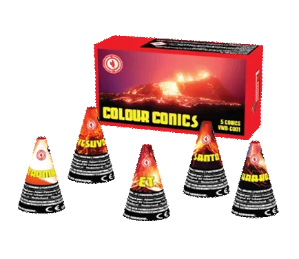 Colour Conics, 5 Stück — Jugendfeuerwerk (Kat. F1) — von Zena — Silvester-Feuerwerk kaufen bei stopine